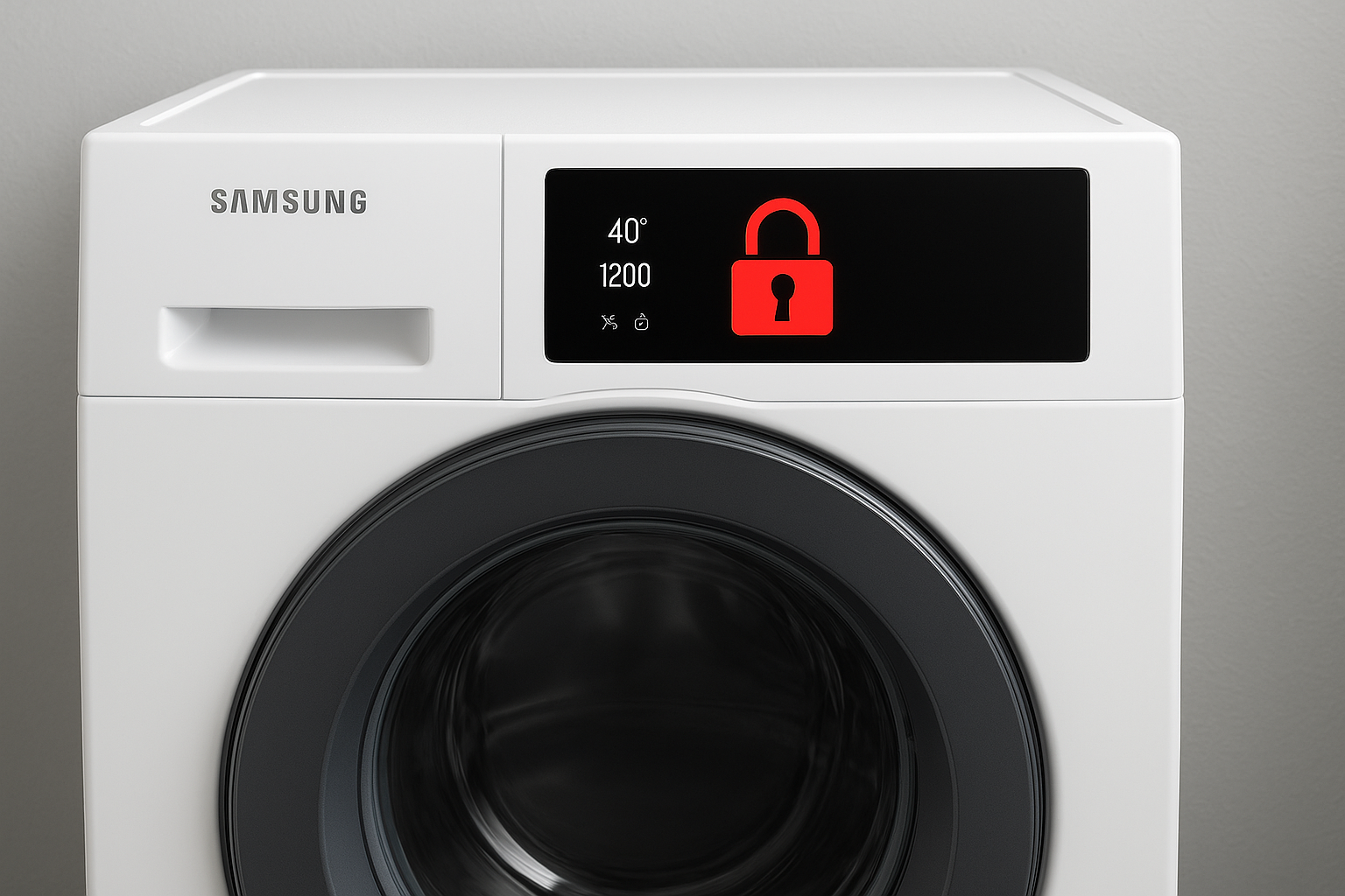 lavatrice samsung bloccata lucchetto rosso